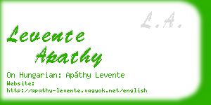 levente apathy business card